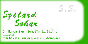 szilard sohar business card